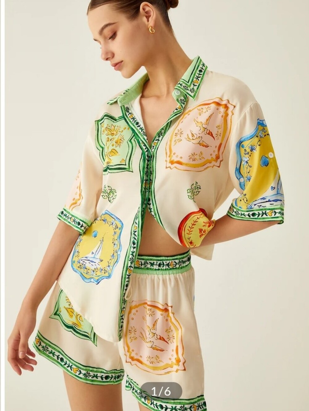 Loosen Printed Shorts Set